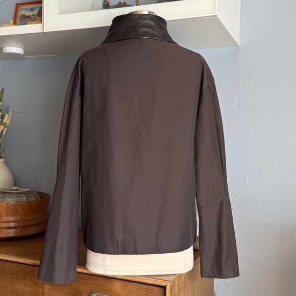 Annette Gortz Brown Avant-Garde Jacket w/ Leather Trim Size 38 - Picture 6 of 9